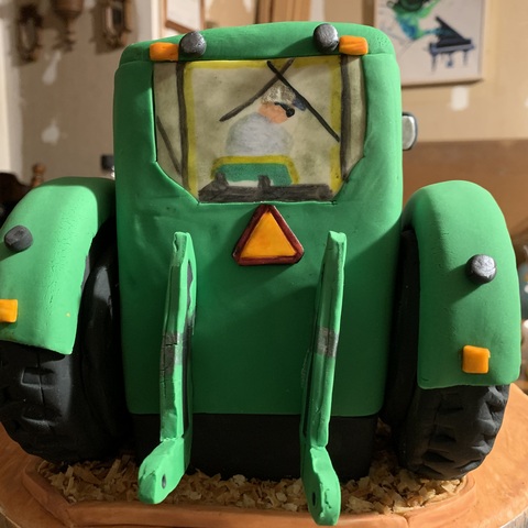 Hay Man Tractor Cake rear