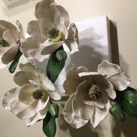 Magnolia Blossoms made and painted