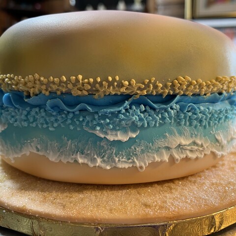 Macaron Beach Cake with Surf