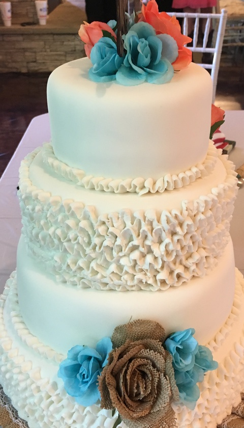Ruffles and Roses Bride's Cake left