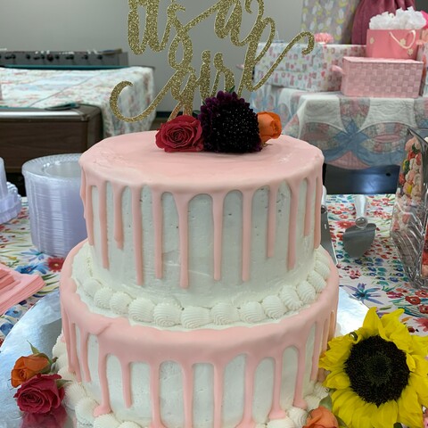 Pink Drip Cake