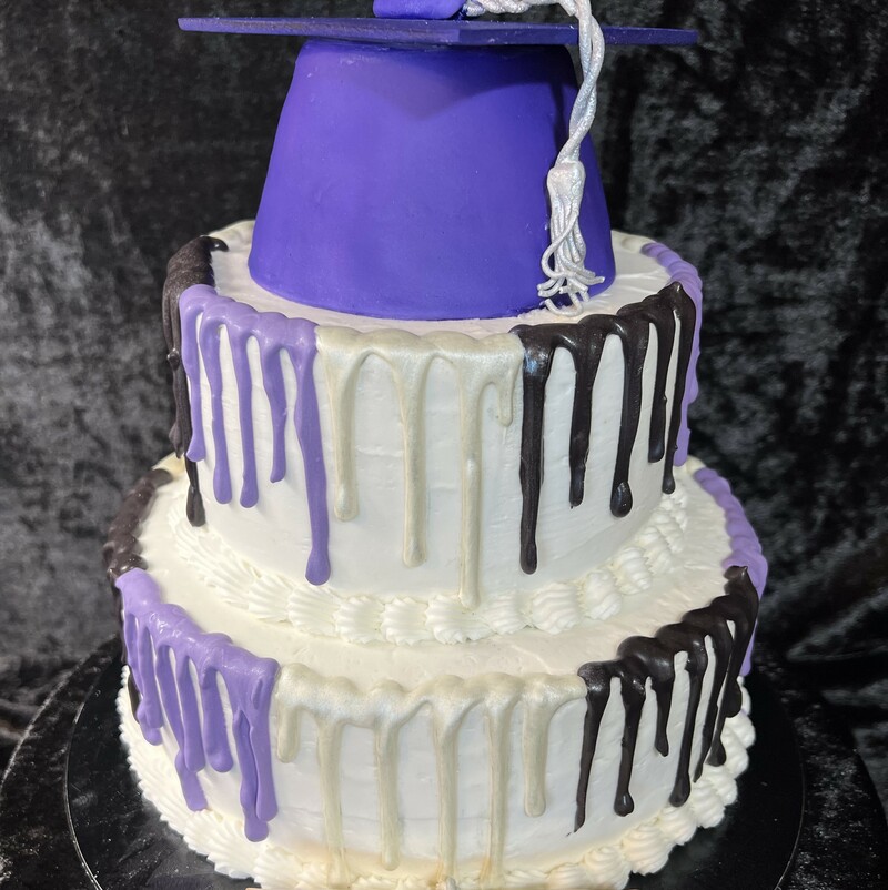 2 tier Graduation Cake